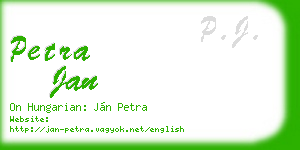 petra jan business card